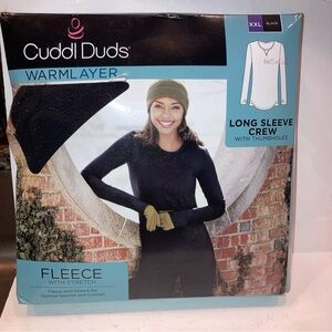 Cuddl Duds Black Long Sleeve Crew with Thumbholes Size XXL Brand new base layer!